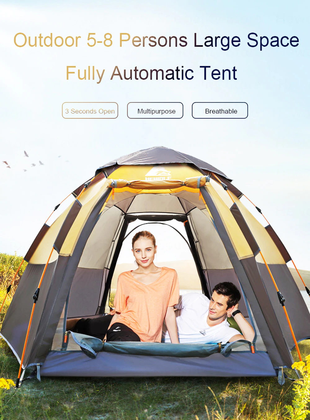 Cheap Goat Tents Outdoor Camping Tent Double Layer Wateroproof Family Automatic Tents 5 8 Persons Portable Breathable Outdoor Travel Hiking Tent Tents 